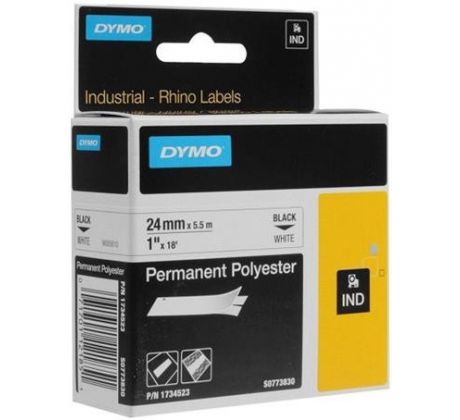 páska DYMO 1734523 D1 RHINO Black On White Permanent Polyester Tape (24mm) (S0773830/1734523)