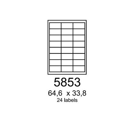 etikety RAYFILM 64,6x33,8 zelené flourescentné laser R01305853A (100 list./A4) (R0130.5853A)