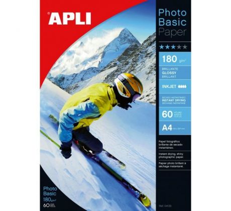 Fotopapier APLI A4 Photobasic lesklý, 180g, 60 hárkov