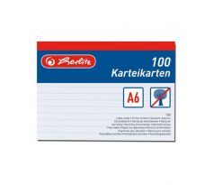 Papierové linajkové kartičky A6 Herlitz