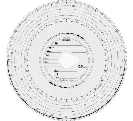 Tachografické kotúče Kienzle 125-24 4B, 100 kusov