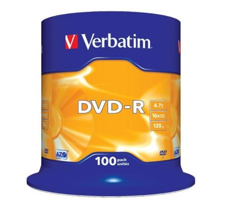 Verbatim DVD-R 16x 4,7GB cake 100 ks