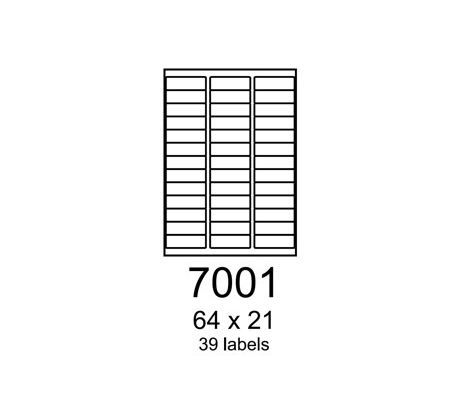 etikety RAYFILM 64x21 biele s odnímateľným lepidlom R01027001A (100 list./A4) (R0102.7001A)