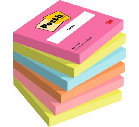 Bločky Post-it Super Sticky Poptimistic 76x76mm, 6 bločkov po 100 lístkov