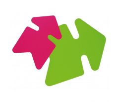 Popisovateľný farebný kartón šípka, 24x32 cm, APLI, mix ružová-zelená