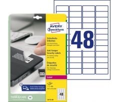 Etikety odolné na špeciálne použitie Avery `šachovnicový vzor` 45,7x21,2mm A4 biele 20 hárkov