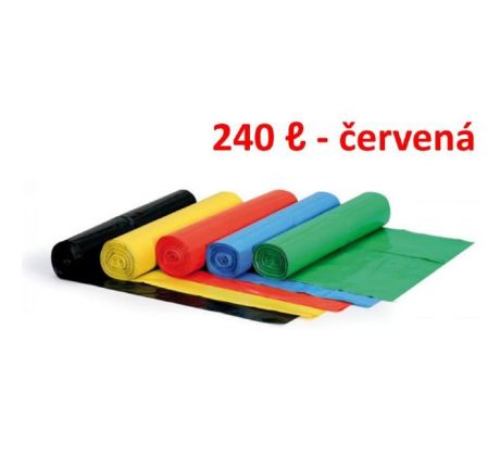 Vrece 240 ℓ 80 mic. 100 x 125 cm, HDPE červené (1ks)