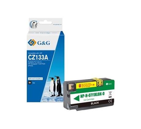 alt. kazeta G&G pre HP CZ133A(HP 711) Desingnjet T120 / T520 (80ml/BK) (NP-H-0711XLBK(HP711 with chip)