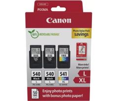 kazeta CANON PG-540 L black (2x) + CL-541 XL color (1x) MG2150/3150 + GP501 10x15 (5224B015)