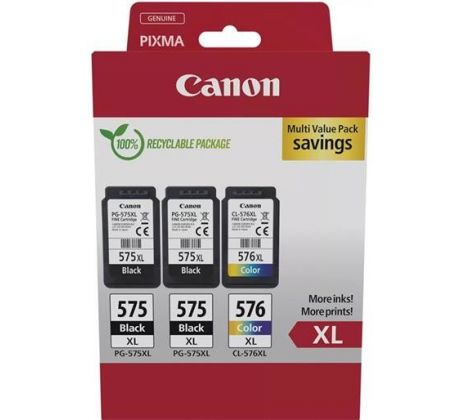 kazeta CANON PG-575 XL black (2x) + CL-576 XL color (1x) PIXMA TS3550i/TS3551i, PIXMA TR4750i/TR4751i (5437C004)