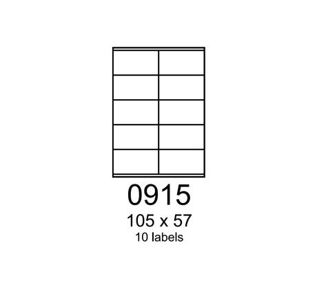 etikety RAYFILM 105x57 lesklé biele samolepiace polypropylénové laser R05010915A-LCUT (100 list./A4) (R0501.0915A-LCUT)