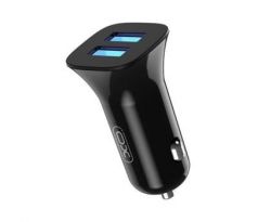 nabíjačka do auta XO TZ10 2USB/2A/12W čierna + lightning kábel (GSM167462)