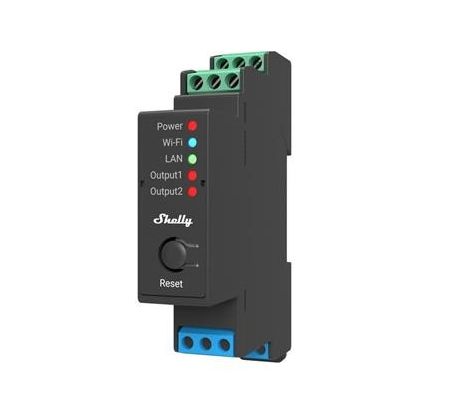 spínací modul Shelly Pro 2 - 2x 16A (LAN, WiFi, Bluetooth) (SHELLY-PRO-2-1162)