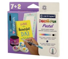 Sada Centropen 2738 Decor pen pastel 7+2ks