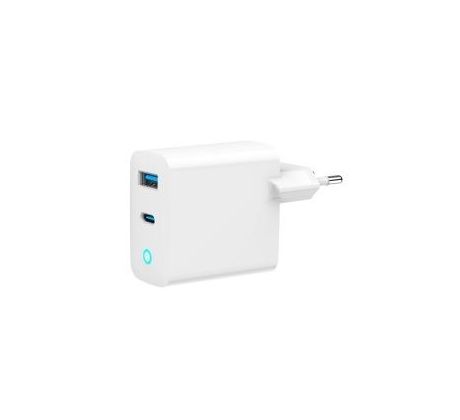 2-port 30W GaN USB fast charger, LED, white (TA-UC-PDQC30L-W-01)