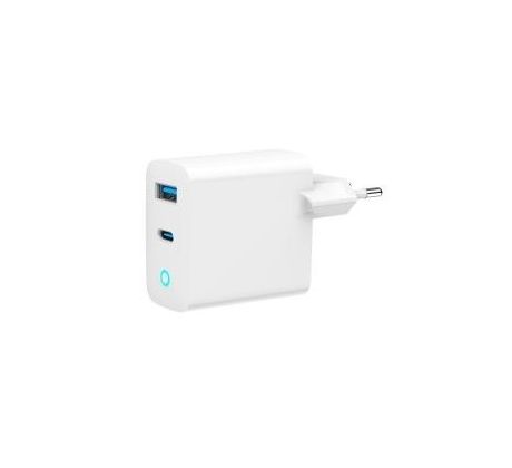 2-port 65W GaN USB fast charger, LED, white (TA-UC-PDQC65L-W-01)