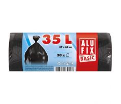 Vrecia na odpadky 35 l /30 ks, Economy, 8 mic., 49 x 60 cm, čierne, HDPE