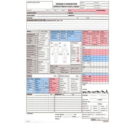 Záznam o zhodnotení zdravotného stavu osoby č.369, blok