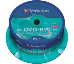 Verbatim DVD-RW 4x 4,7GB cake 25 ks