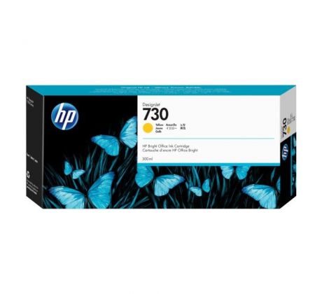 Atramentová náplň HP P2V70A HP 730 pre DesignJet T1600, T1700, T2600 (300 ml) yellow