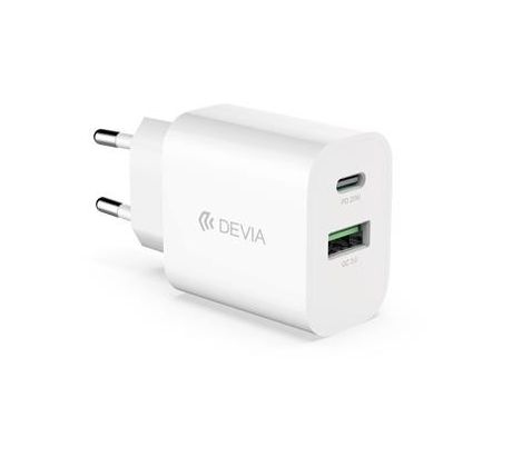 nabíjačka Devia Smart PD 1x USB-C 1x USB 20W biela (BRA013519)