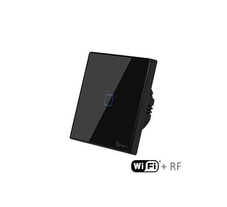 dotykový vypínač čierny WiFi+RF Sonoff TX3-1CH (12071)