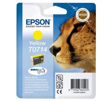 Atramentová náplň Epson T07144011 yellow pre D78/DX4000/4050/5000/5050/6000 (5,5 ml)