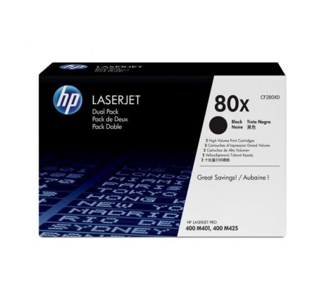 Toner HP CF280XD HP 80X dual pack black (2x6.900 str.) pre LaserJet Pro M401/M425