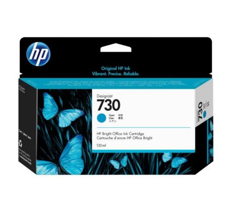 Atramentová náplň HP P2V62A HP 730 cyan (130 ml) pre DesignJet T1600, T1700, T2600