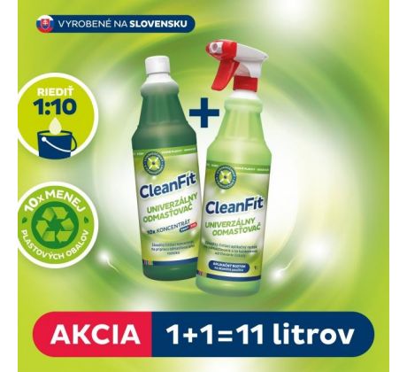 Cleanfit ultrakoncentrát - Univerzálny odmasťovač 1+1=11 l