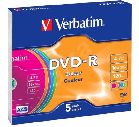 Verbatim DVD-R colour 4,7GB slimbox