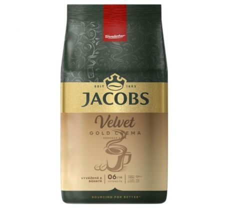 Káva Jacobs Velvet Crema Gold zrnková 1000g