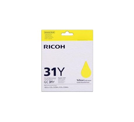 toner RICOH Typ GC 31 LC Yellow GXe2600/GXe3000N/GXe3300N/GXe3350N/GXe5550 (405691)