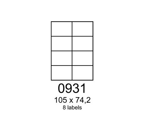 etikety RAYFILM 105x74,2 žlté flourescentné laser R01310931A (100 list./A4) (R0131.0931A)