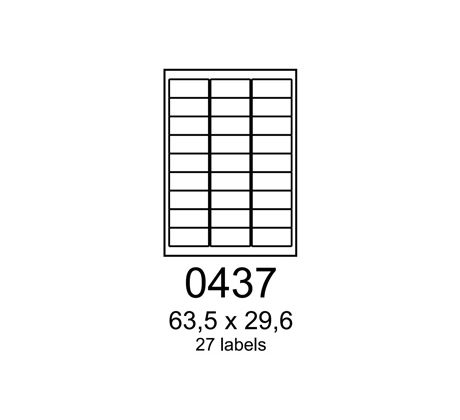 etikety RAYFILM 63,5x29,6 biele s odnímateľným lepidlom R01020437A (100 list./A4) (R0102.0437A)