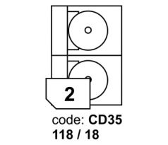 etikety RAYFILM CD35 118/18 univerzálne biele R0100CD35A (100 list./A4) (R0100.CD35A)