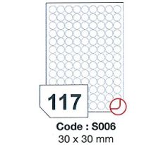 etikety RAYFILM 30mm kruh vysokolesklé biele laser SRA3 R0119S006D (300 list./SRA3) (R0119.S006D)