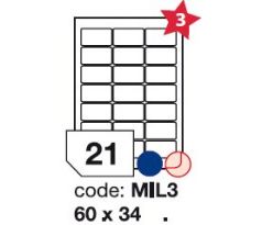 etikety RAYFILM 60x34 univerzálne biele R0100MIL3F (1.000 list./A4) (R0100.MIL3F)