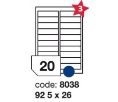 etikety RAYFILM 92,5x26 univerzálne biele R01008038F (1.000 list./A4) (R0100.8038F)