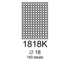 etikety RAYFILM 18mm kruh univerzálne biele R01001818KF (1.000 list./A4) (R0100.1818KF)
