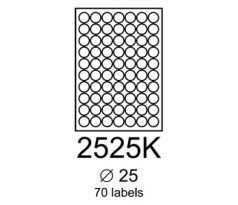 etikety RAYFILM 25mm kruh univerzálne biele R01002525KF (1.000 list./A4) (R0100.2525KF)