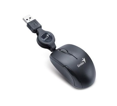 Myš GENIUS Micro Traveler V2, káblová, 1200 DPI, USB, čierna (31010125105)