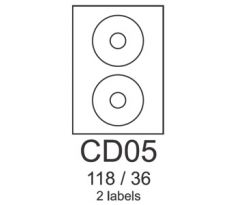 etikety RAYFILM CD05 118/36 univerzálne biele R0100CD05F (1.000 list./A4) (R0100.CD05F)